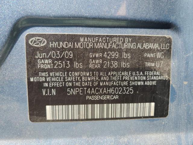 5NPET4ACXAH602325 - 2010 HYUNDAI SONATA GLS  photo 10