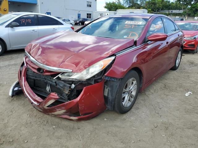 5NPEB4AC4EH856122 - 2014 HYUNDAI SONATA GLS BURGUNDY photo 2