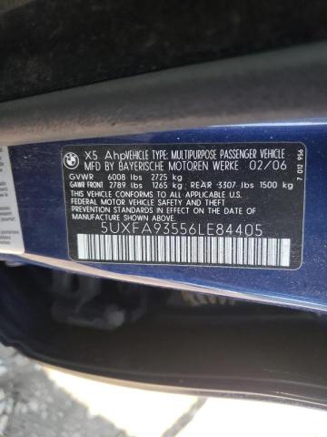 5UXFA93556LE84405 - 2006 BMW X5 4.8IS BLUE photo 10