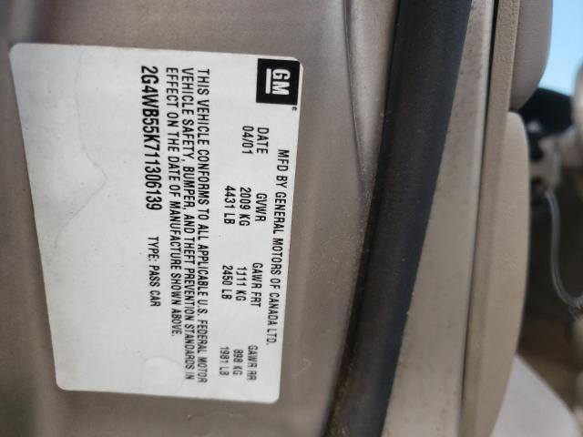 2G4WB55K711306139 - 2001 BUICK REGAL LS 米色 照片 10