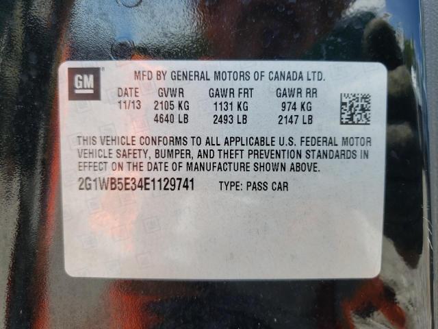 2G1WB5E34E1129741 - 2014 CHEVROLET IMPALA LIM BLACK photo 10