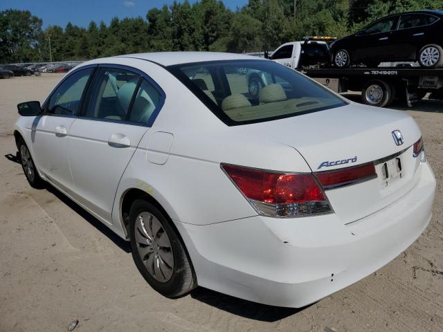 1HGCP2F33CA124348 - 2012 HONDA ACCORD LX WHITE photo 3