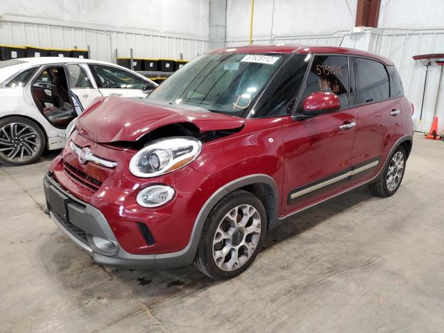 ZFBCFADH9FZ036469 - 2015 FIAT 500L TREKK BURGUNDY photo 2