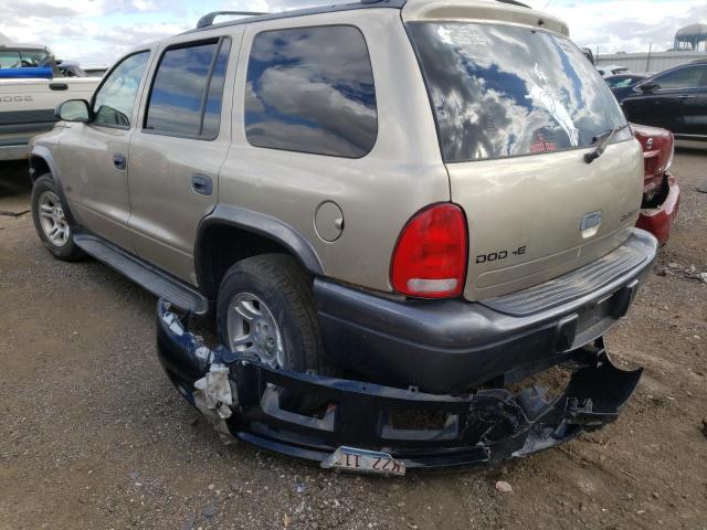 1B4HR38N72F200526 - 2002 DODGE DURANGO SP GOLD photo 3