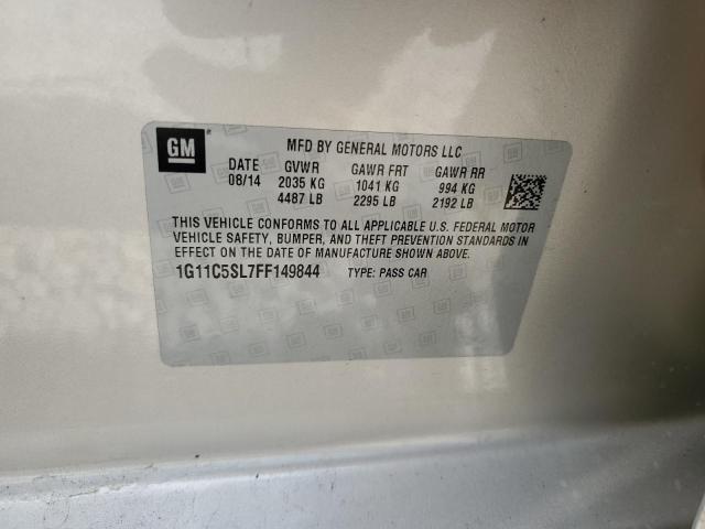 1G11C5SL7FF149844 - 2015 CHEVROLET MALIBU 1LT 银色 照片 10