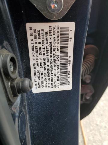 19XFC1F77GE017276 - 2016 HONDA CIVIC EXL Grafit foto 10