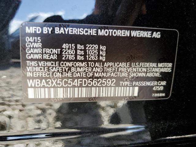 WBA3X5C54FD562592 - 2015 BMW 328 XIGT BLACK photo 10