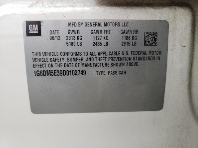 1G6DM5E39D0102749 - 2013 CADILLAC CTS PERFOR თეთრი ფოტო 10