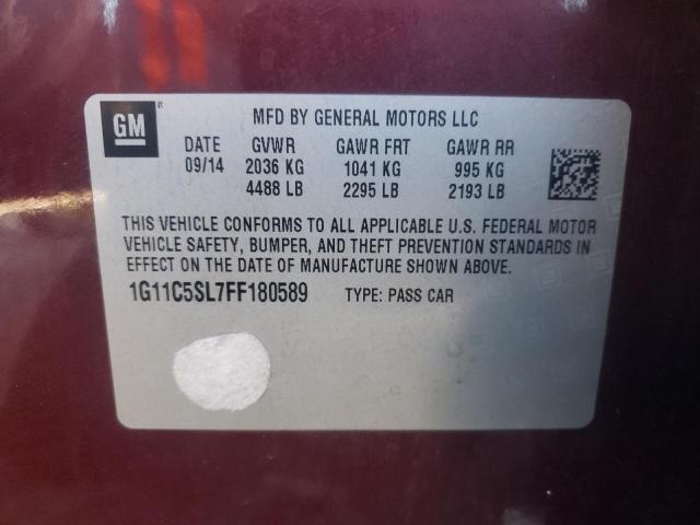 1G11C5SL7FF180589 - 2015 CHEVROLET MALIBU 1LT 栗色 照片 10