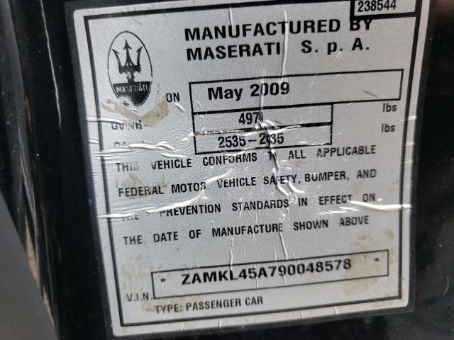 ZAMKL45A790048578 - 2009 MASERATI GRANTURISM BLACK photo 10