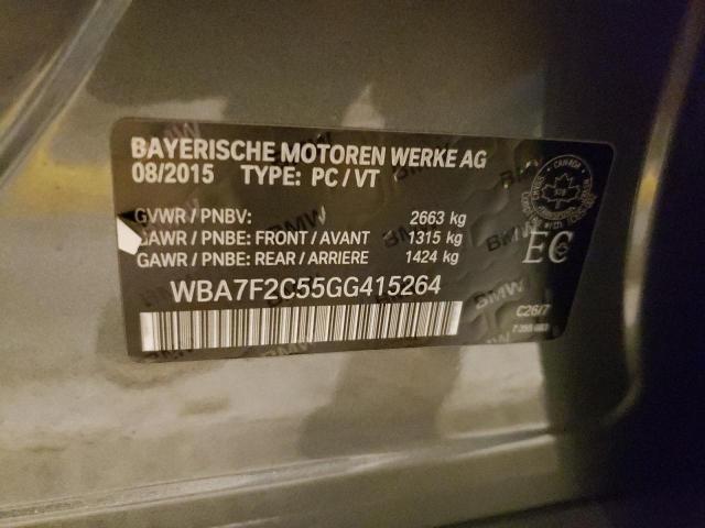 WBA7F2C55GG415264 - 2016 BMW 750 XI GRAY photo 10