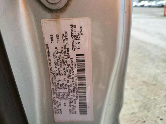 5TESN92N34Z373773 - 2004 TOYOTA TACOMA XTR GRAY photo 10