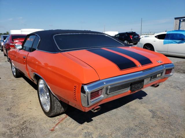 136370R217844 - 1970 CHEVROLET CHEVELL SS ORANGE photo 3