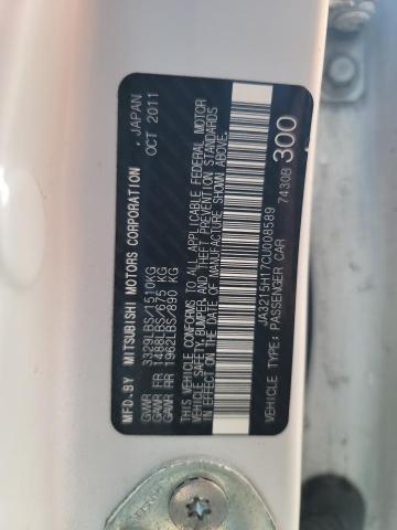 JA3215H17CU008589 - 2012 MITSUBISHI I MIEV ES WHITE photo 10