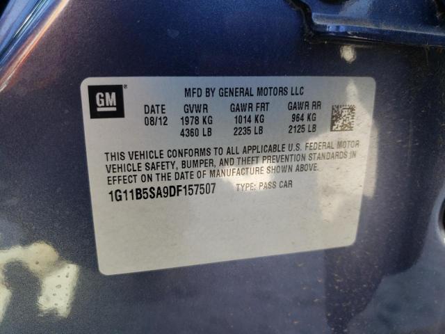 1G11B5SA9DF157507 - 2013 CHEVROLET MALIBU LS BLUE photo 10