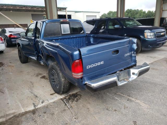 1D7GL42N24S748321 - 2004 DODGE DAKOTA SLT BLUE photo 3