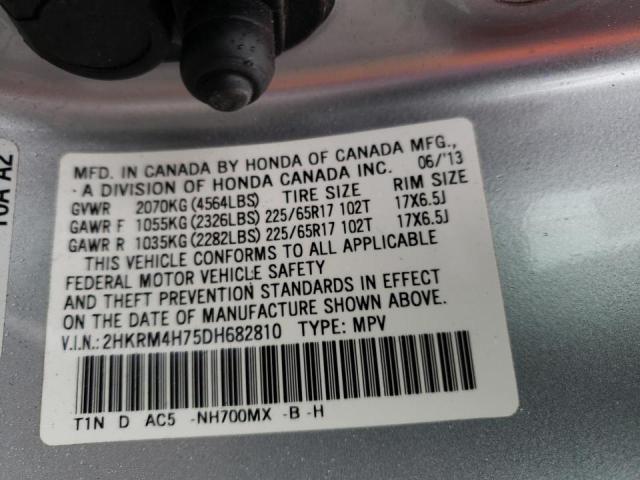 2HKRM4H75DH682810 - 2013 HONDA CR-V EXL SILVER photo 10