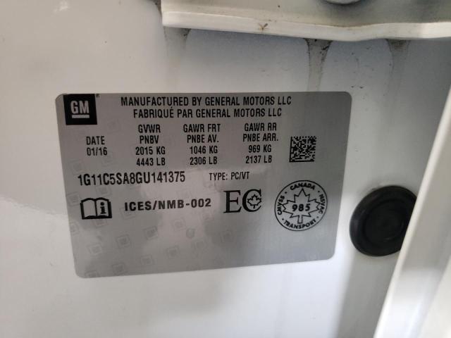 1G11C5SA8GU141375 - 2016 CHEVROLET MALIBU LIM 白色 照片 10