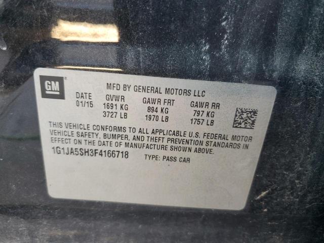 1G1JA5SH3F4166718 - 2015 CHEVROLET SONIC LS 灰色 照片 10