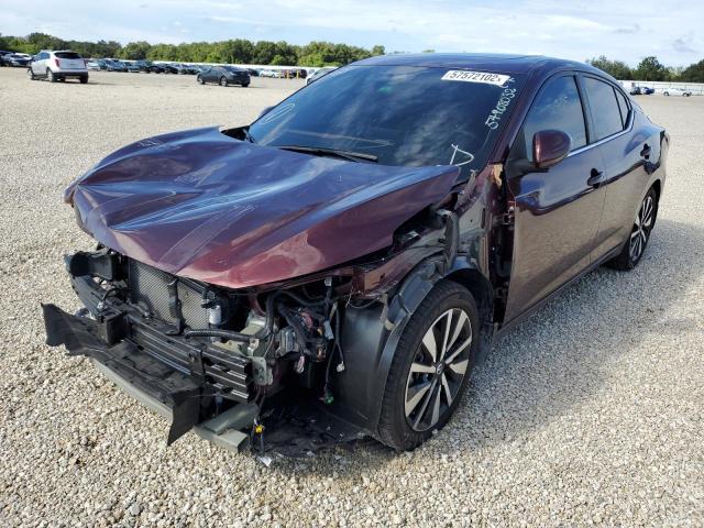 3N1AB8CV2MY271239 - 2021 NISSAN SENTRA SV BURGUNDY photo 2