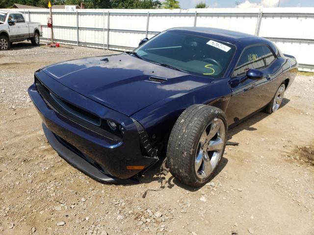 2C3CDYAG8EH204516 - 2014 DODGE CHALLENGER BLUE photo 2