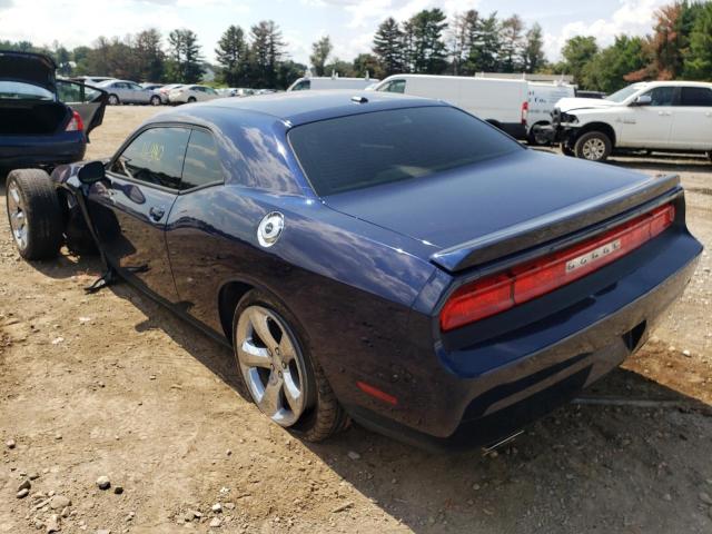 2C3CDYAG8EH204516 - 2014 DODGE CHALLENGER BLUE photo 3