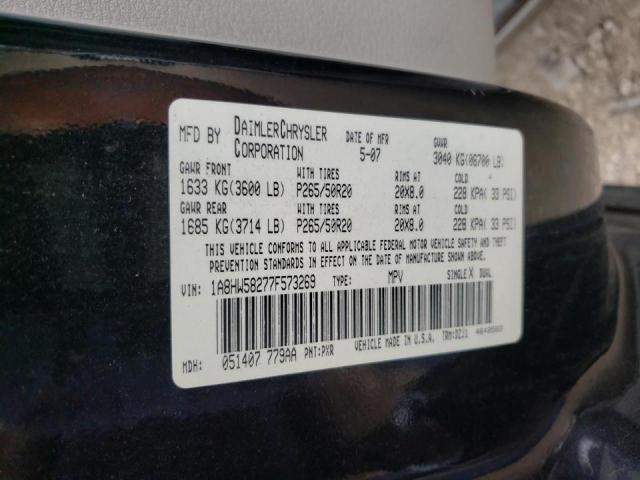 1A8HW58277F573269 - 2007 CHRYSLER ASPEN LIMI BLACK photo 10