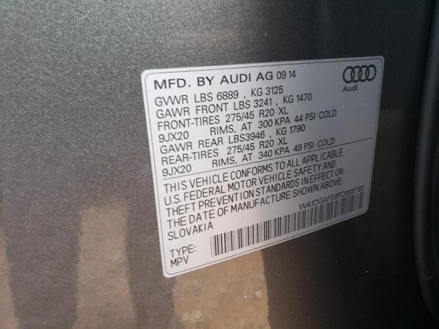 WA1DGAFE9FD008793 - 2015 AUDI Q7 PRESTIG CHARCOAL photo 10