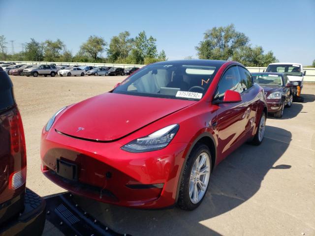 5YJYGDEE4MF060932 - 2021 TESLA MODEL Y أحمر صورة 2