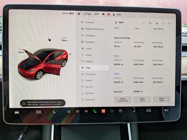 5YJYGDEE4MF060932 - 2021 TESLA MODEL Y أحمر صورة 8