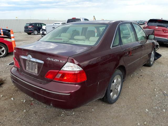 4T1BF28BX4U389474 - 2004 TOYOTA AVALON MAROON photo 4