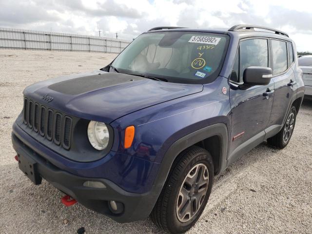 ZACCJBCT2GPC65325 - 2016 JEEP RENEGADE T BLUE photo 2