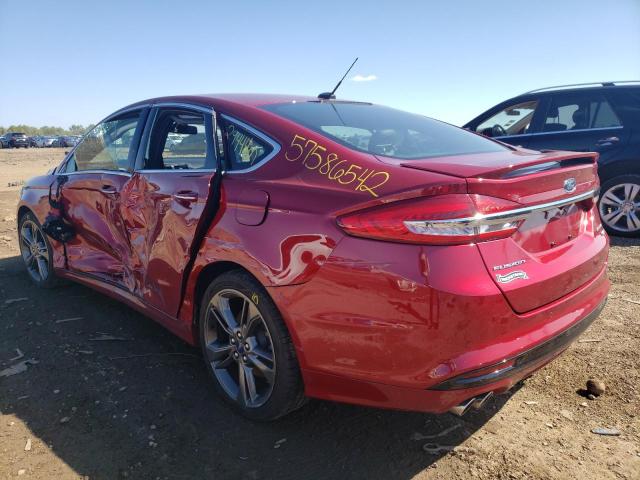 3FA6P0VP7JR230007 - 2018 FORD FUSION SPO RED photo 3