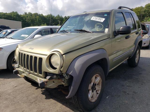 1J4GL48K23W547401 - 2003 JEEP LIBERTY SP GREEN photo 2