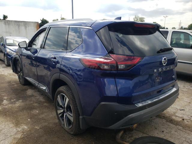 5N1AT3CA2MC702726 - 2021 NISSAN ROGUE SL BLUE photo 3