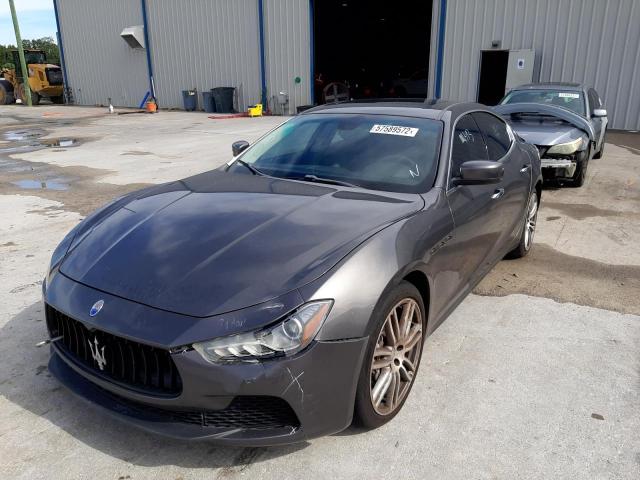 ZAM57XSA0F1129824 - 2015 MASERATI GHIBLI SILVER photo 2