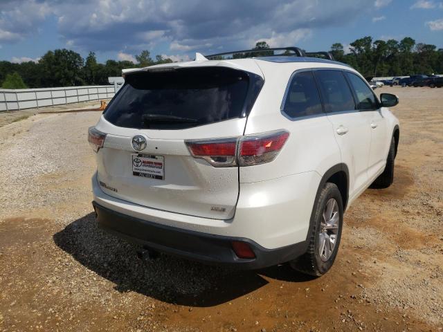 5TDKKRFH6FS073397 - 2015 TOYOTA HIGHLANDER WHITE photo 4