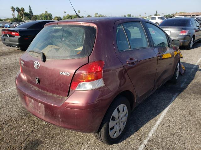 JTDKT903995259925 - 2009 TOYOTA YARIS MAROON photo 4