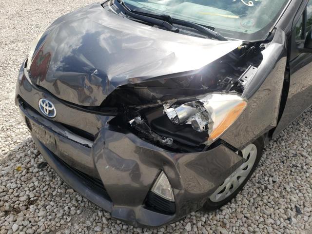 JTDKDTB36D1549627 - 2013 TOYOTA PRIUS C GRAY photo 9