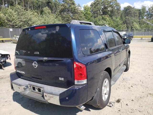 5N1AA08BX6N741190 - 2006 NISSAN ARMADA SE BLUE photo 4