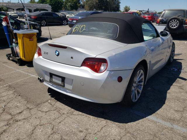 4USBU53557LX03548 - 2007 BMW Z4 3.0SI SILVER photo 4