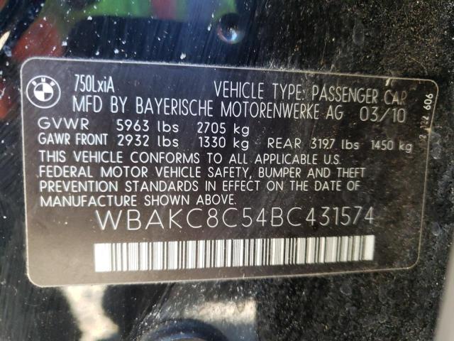 WBAKC8C54BC431574 - 2011 BMW ALPINA B7 BLACK photo 10
