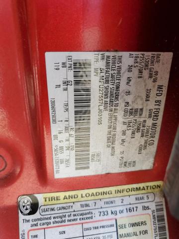 5LMFU27557LJ03105 - 2007 LINCOLN NAVIGATOR 红色 照片 10