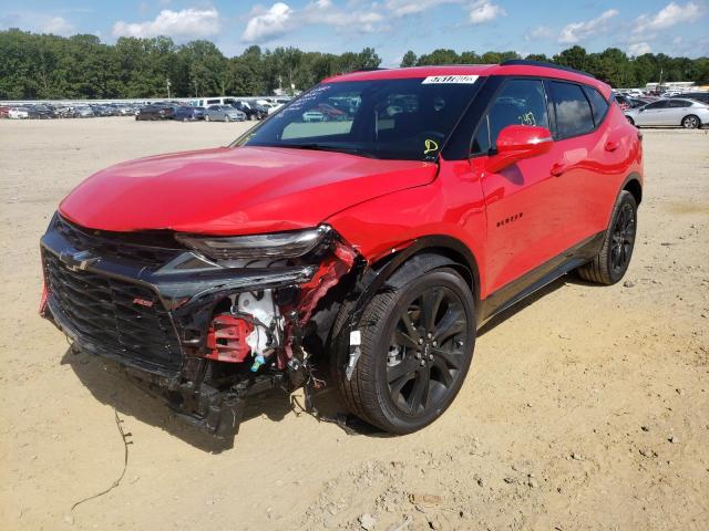 3GNKBERS8MS585677 - 2021 CHEVROLET BLAZER RS RED photo 2