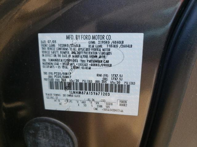 1LNHM87A15Y671203 - 2005 LINCOLN LS BROWN photo 10