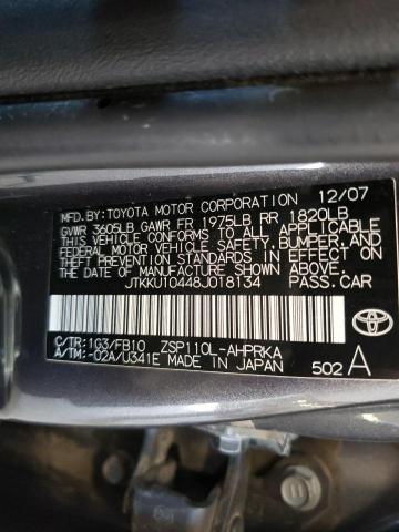 JTKKU10448J018134 - 2008 TOYOTA SCIONXD GRAY photo 10