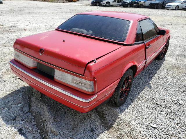 1G6VR3185KU101227 - 1989 CADILLAC ALLANTE RED photo 4