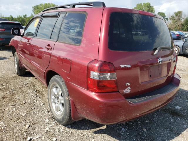 JTEDP21A850072115 - 2005 TOYOTA HIGHLANDER BURGUNDY photo 3