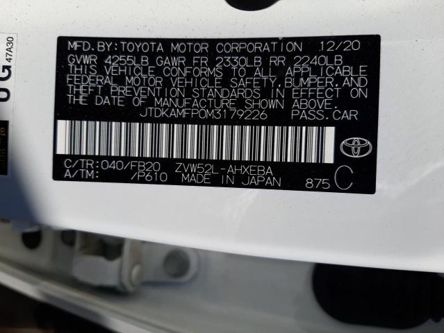 JTDKAMFP0M3179226 - 2021 TOYOTA PRIUS PRIM 白色 照片 10