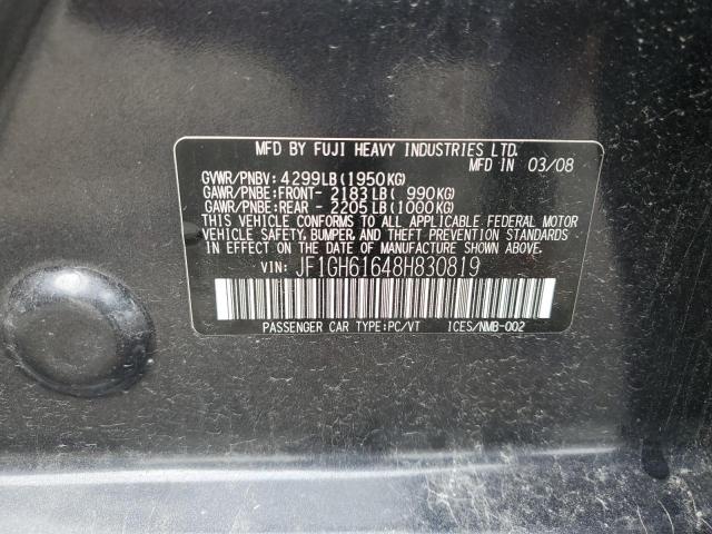 JF1GH61648H830819 - 2008 SUBARU IMPREZA 2.5I  photo 10